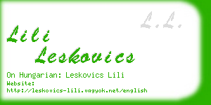 lili leskovics business card